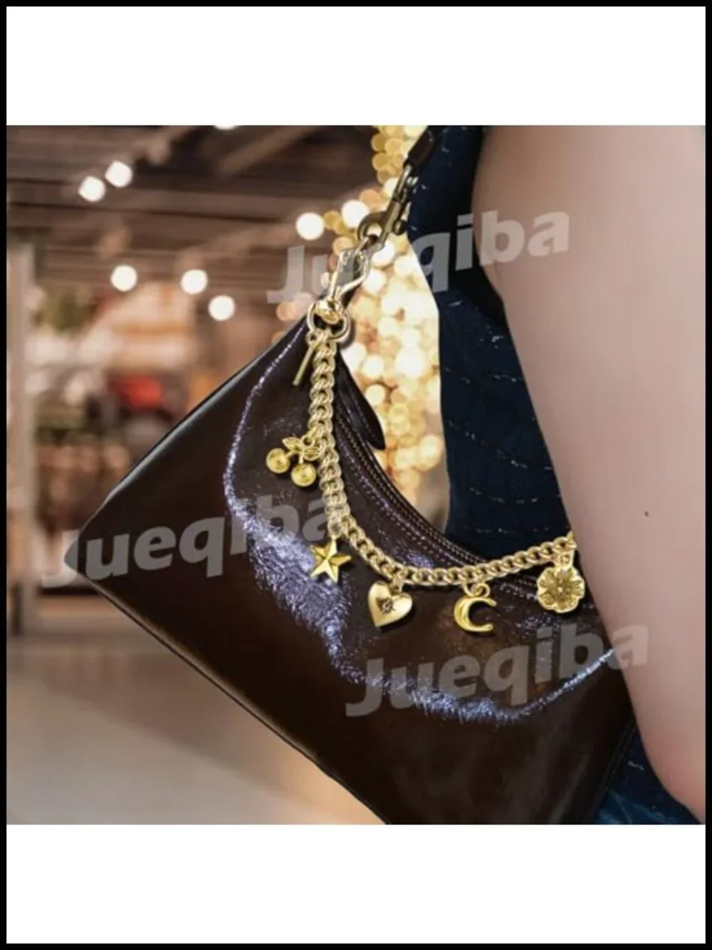 Shimmery Resin Strawberry Purse Charm for Bag Handbag Keychain Accessory